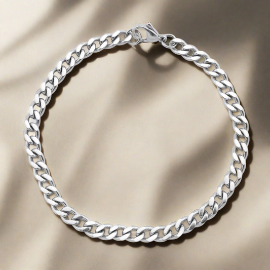 Stainless Steel Curb Chain Bracelet or Anklet