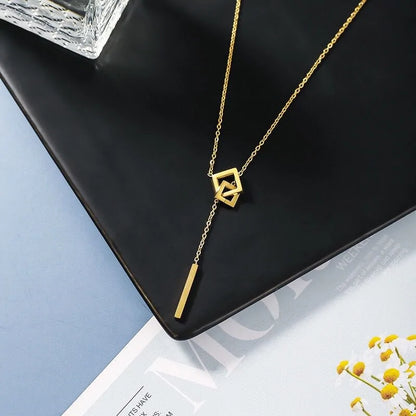 Geometric Square Buckle Necklace