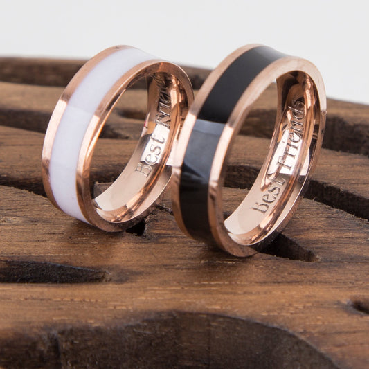 Engravable Rose Gold Couple Rings