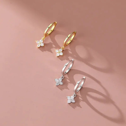 Sterling Silver Floral Sweet Earrings