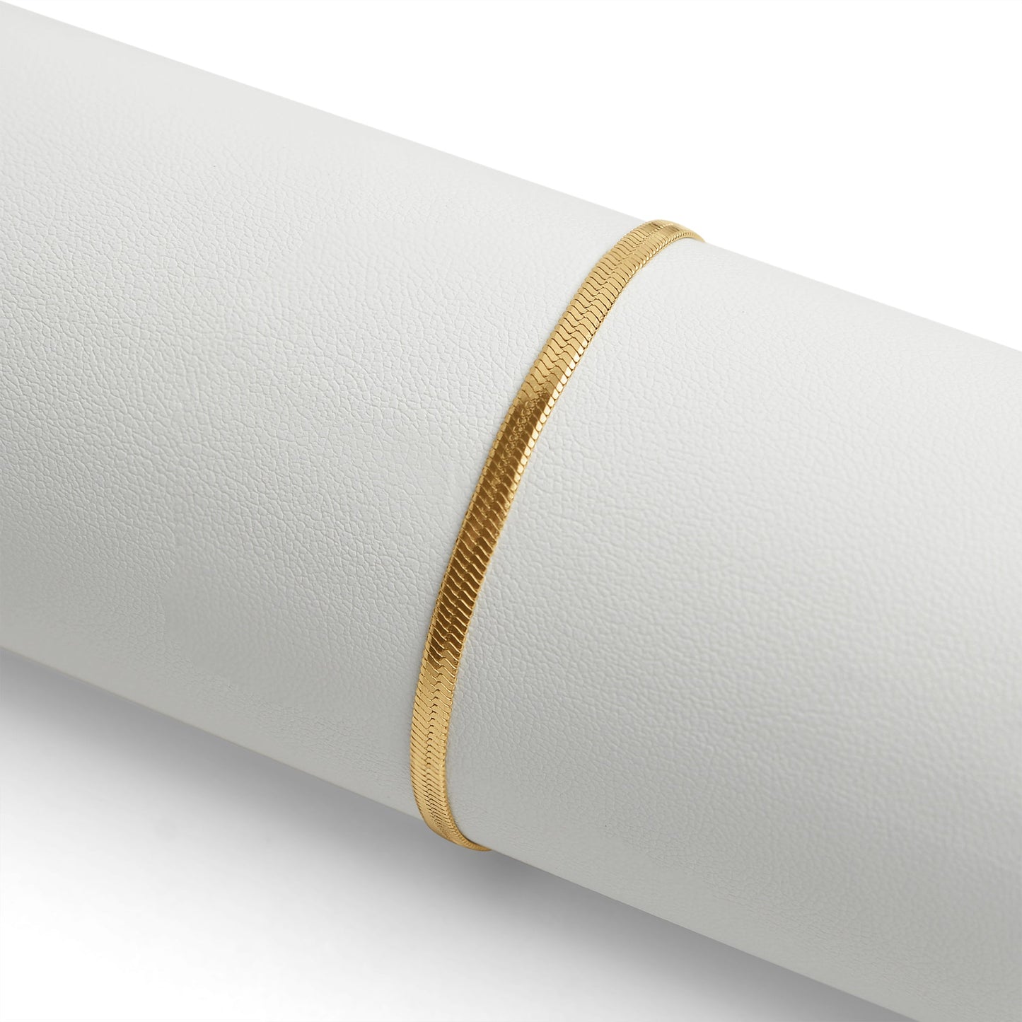 Sleek Gold-Plated Herringbone Bracelet