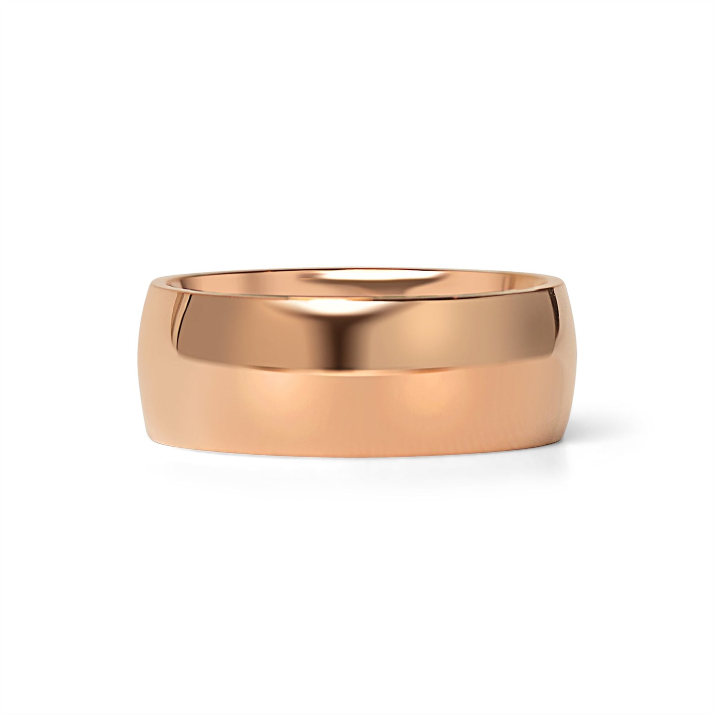 Simple Rose Gold Rounded Stainless Steel Ring