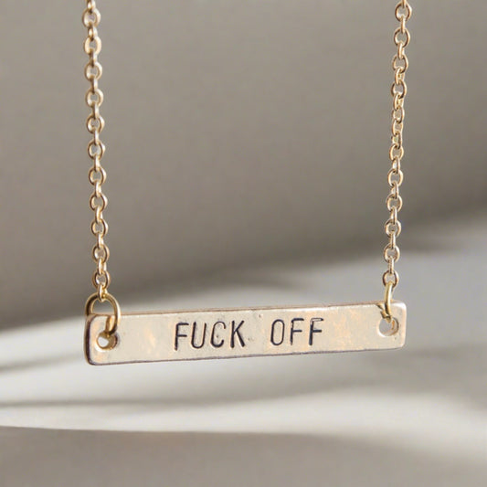 "F*** Off" Bar Necklace