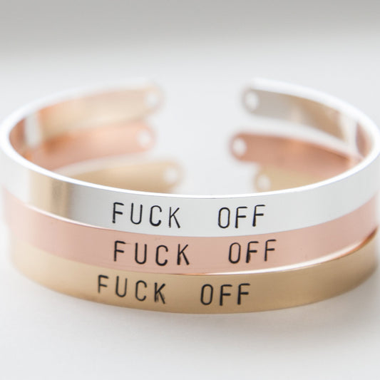 Stamped "F*** Off" Bracelet