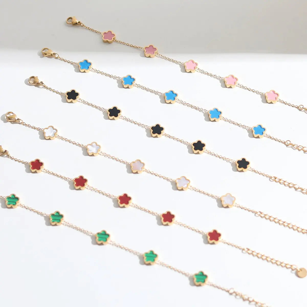 Flower Colored Charm Bracelets