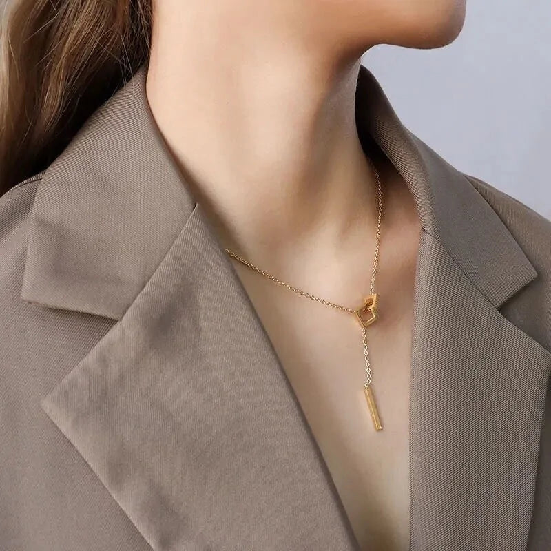 Geometric Square Buckle Necklace