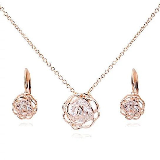 Rose Is A Rose Pendant And Chain 18kt Rose With 2ct CZ Bonus Free
