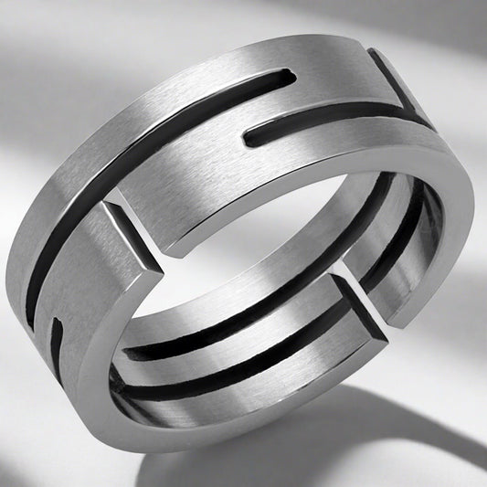 Maze Design Stainless Steel Ring